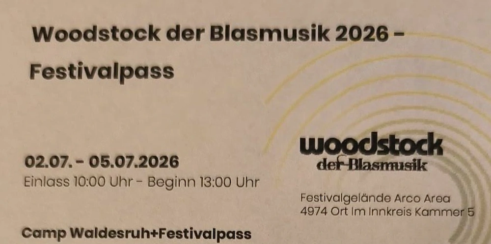 ticket Woodstock der Blasmusik 2026