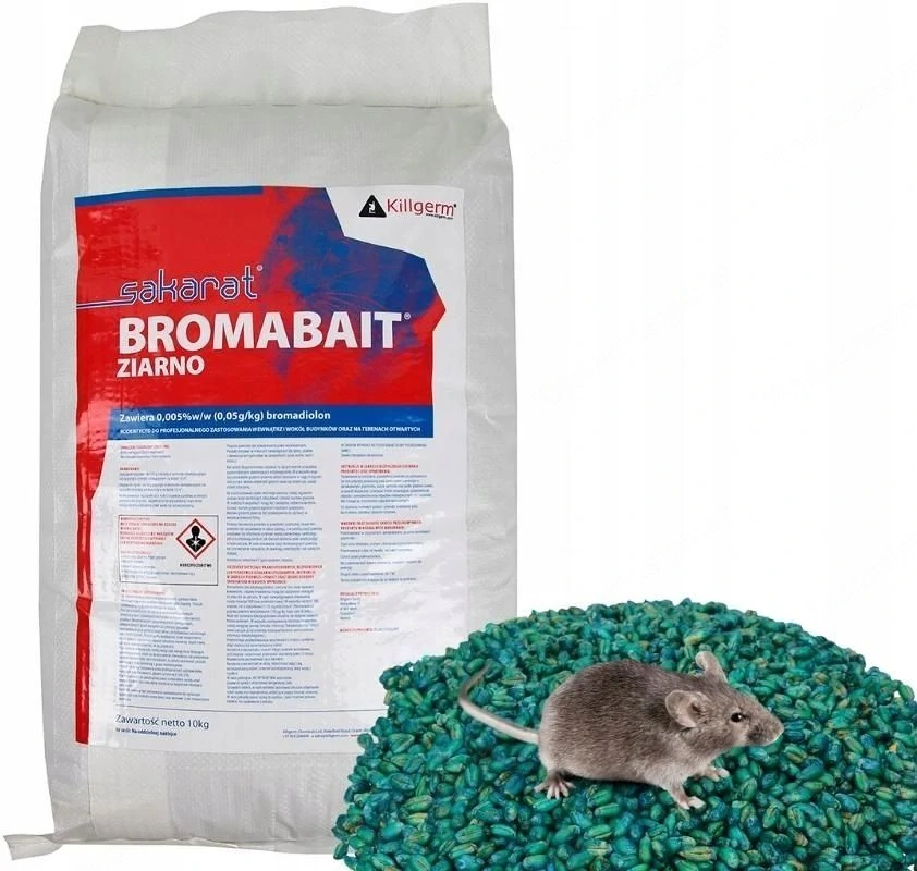 BROMABAIT Vergiftetes Getreide, starkes Gift gegen M use und Ratten, 10 kg