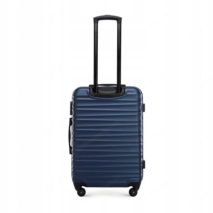 Gro er Premium-Koffer Reisekoffer ABS-Kunststoff 96l mit Rippen dunkelblau