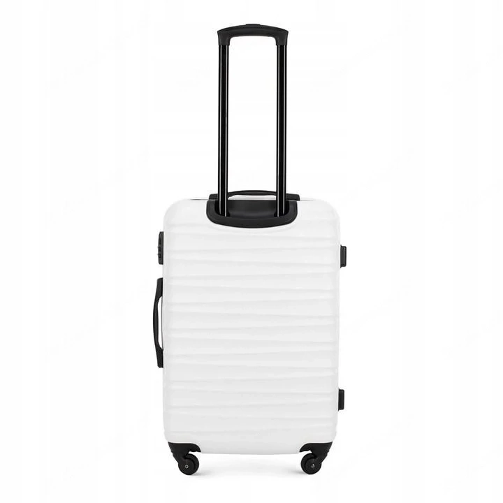 Gro er Premium-Koffer Reisekoffer ABS-Kunststoff 96l mit wei en Rippen
