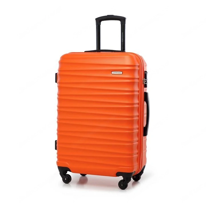 Gro er Premium-Koffer Reisekoffer ABS-Kunststoff 96l mit orangefarbenen Rippen
