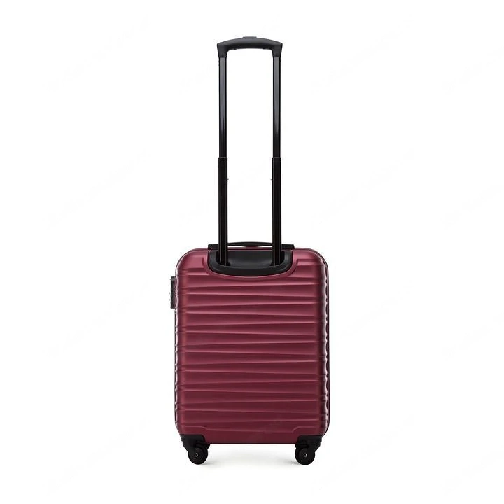 Premium Koffer Reisekoffer Bordkoffer mit Rippen ABS-Kunststoff 34l dunkelrot