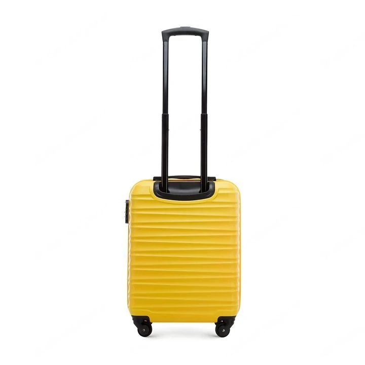 Premium Koffer Reisekoffer Bordkoffer mit Rippen ABS-Kunststoff 34l Gelb