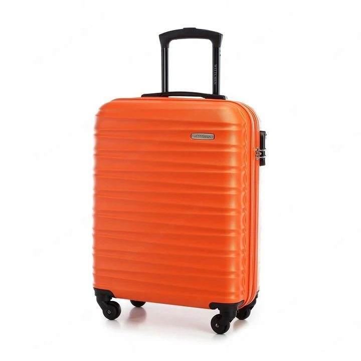 Premium Koffer Reisekoffer Bordkoffer mit Rippen ABS-Kunststoff 34l Orange