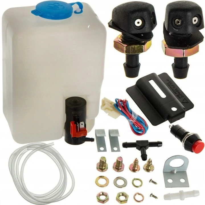 Im Set enthalten: 1,5 l Tank, 12 V Pumpe, 2x Spr hger t, Schalter, Elektrokabel 80 cm, Wasserkabel