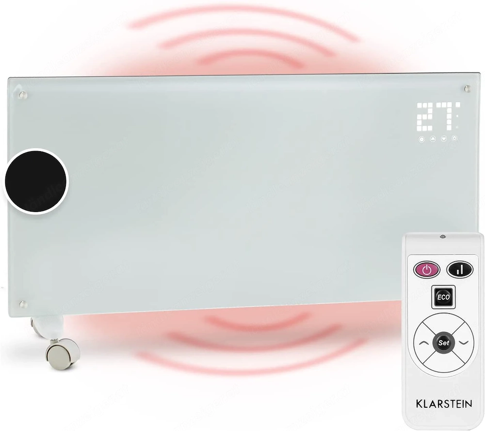 Klarstein Elektroheizung, Konvektorheizung mit Bodenrollen, mobile Elektroheizung, energiesparende,
