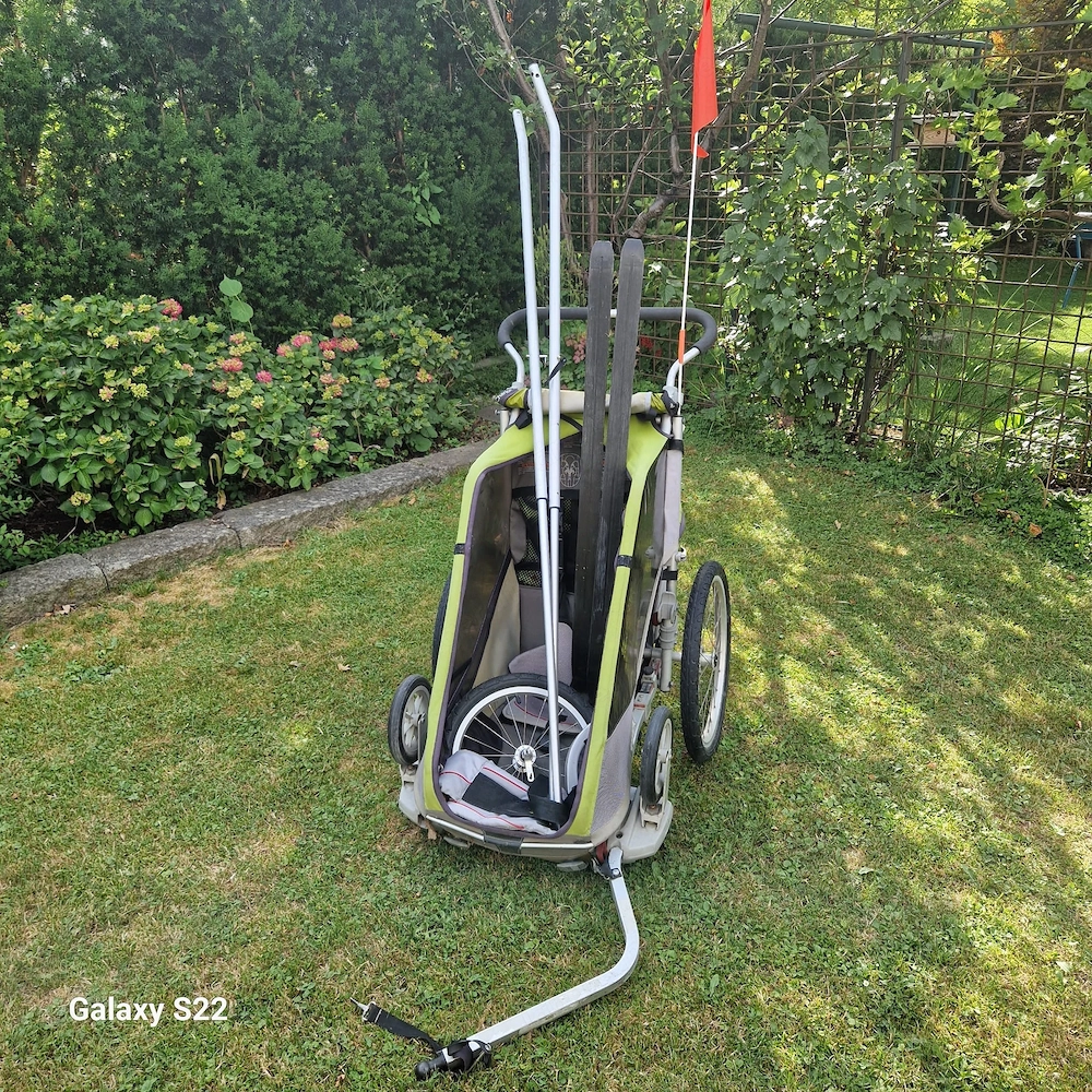 Thule Chariot Kinderwagen Radanhänger Single komplett mit Ski-Set & Jogging Kit - 110 Euro