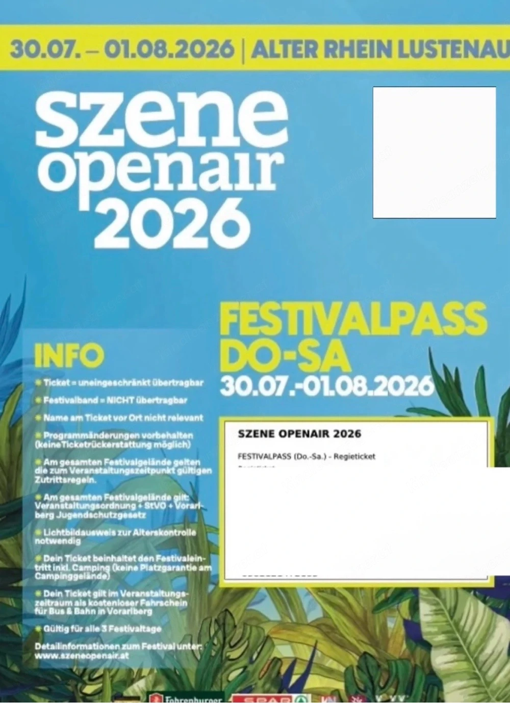 Festivalpass für Szene Openair Lustenau 2026