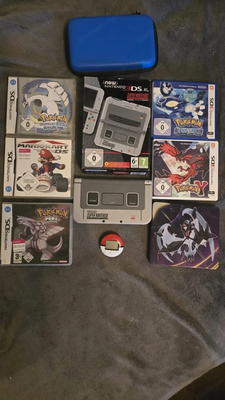 New Nintendo 3DS XL SNES mit Spielen pokemon 