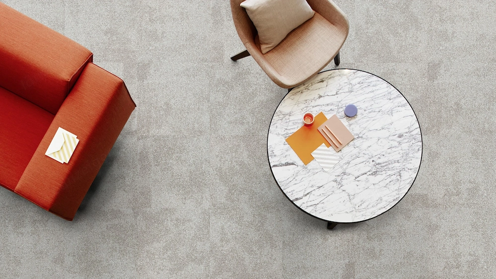 Beige Teppichfliesen in Betonoptik, 50 x 50 cm, +250 m  Lagerbestand