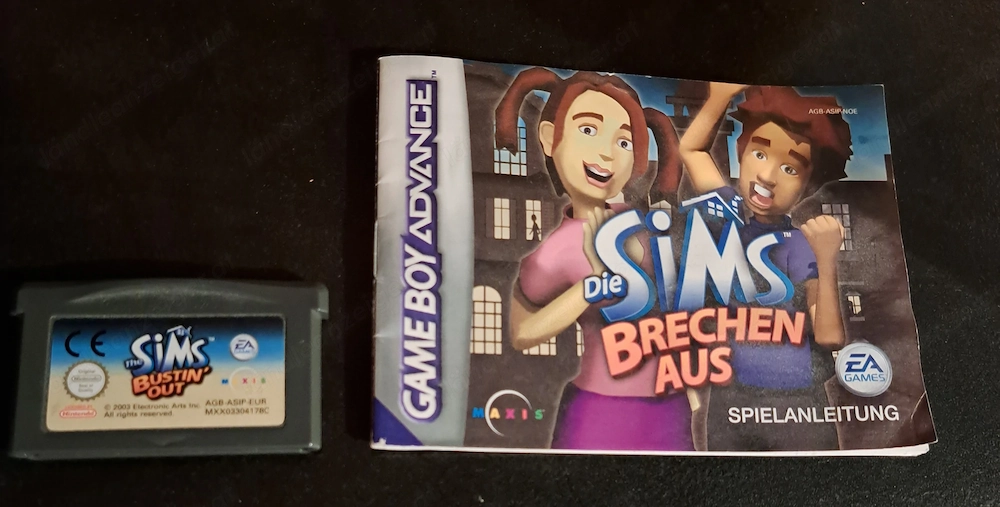 Die Sims brechen aus Nintendo Game Boy Advance Spiel GBA Modul mit Spielanleitung