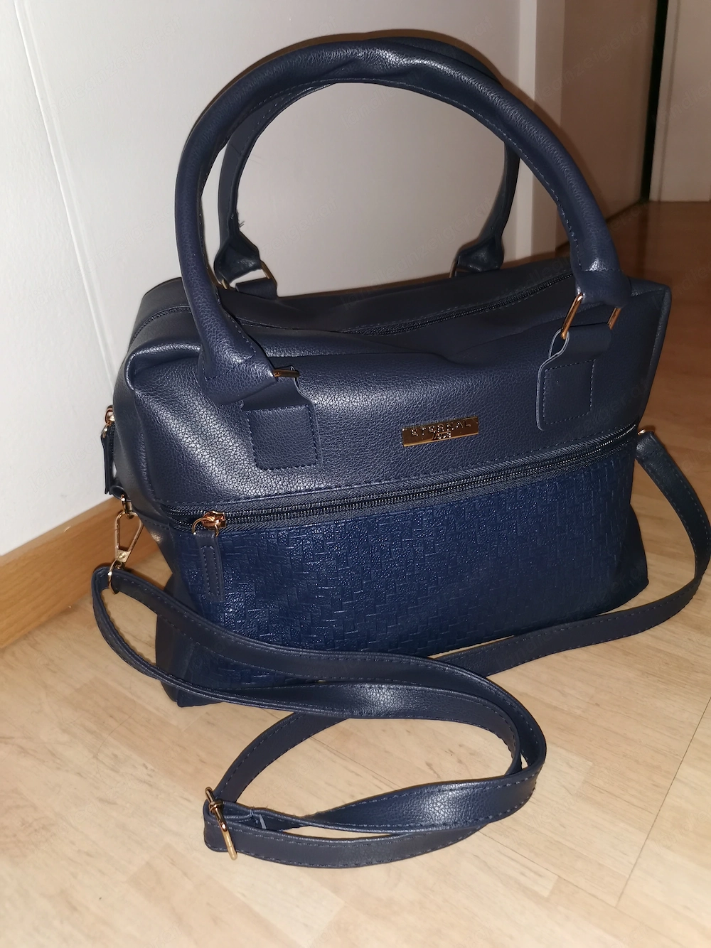 Reise Handtasche dunkelblau Eternal Love NEU L=33 B=14 H=22 cm