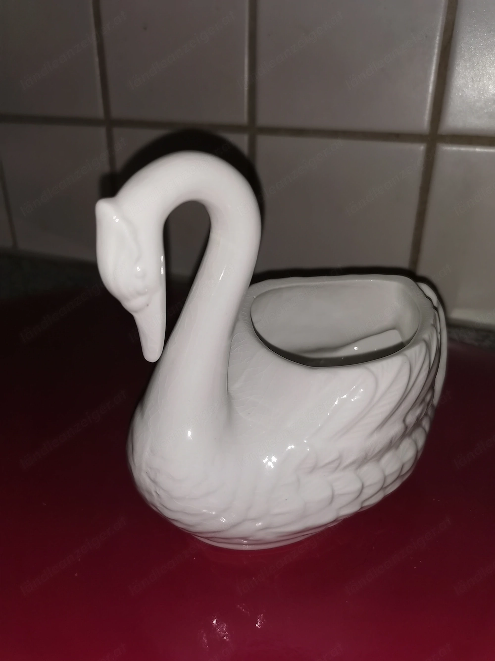 Schwan Porzellan L= 13 cm H=12,5 cm
