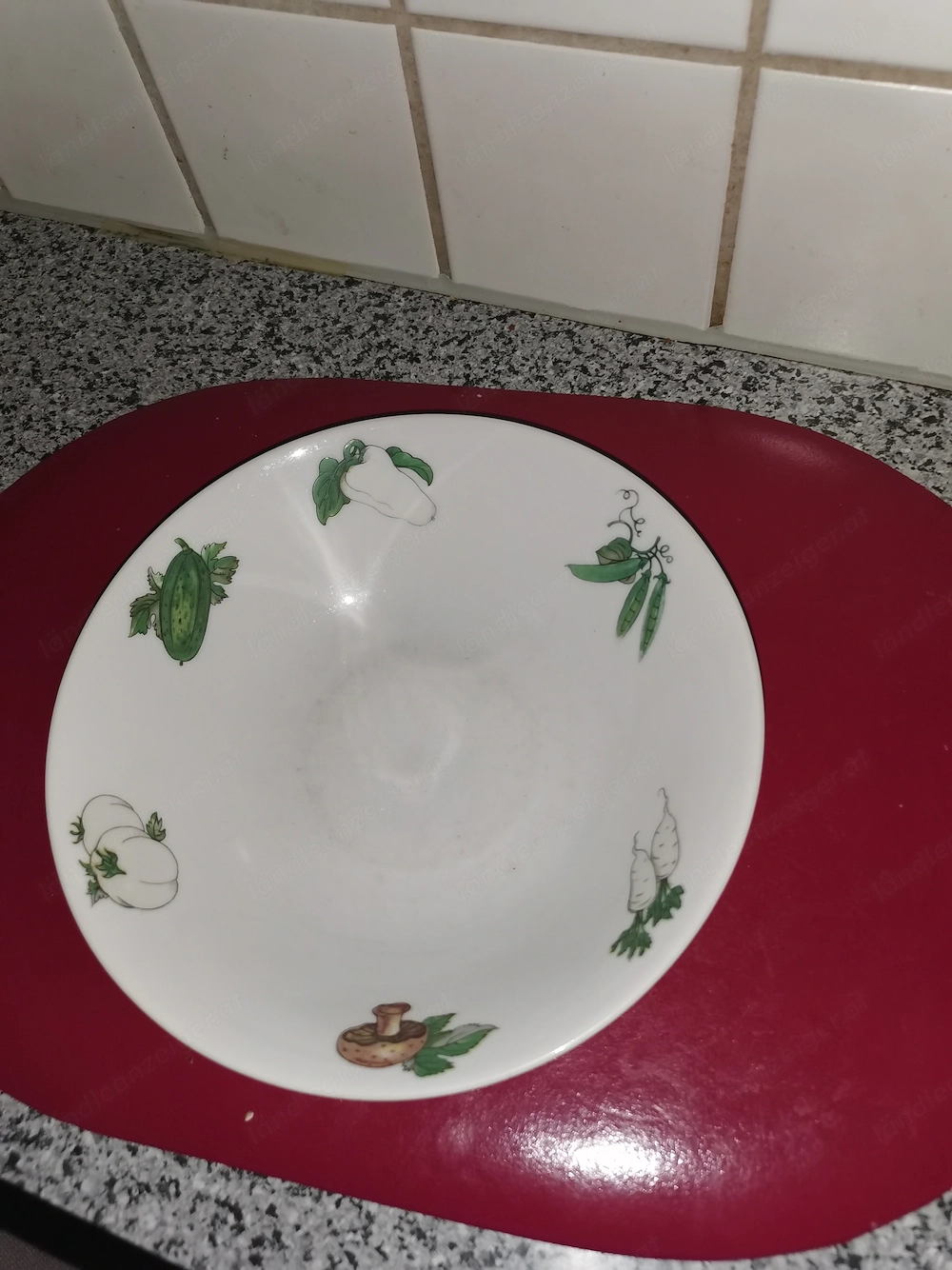 Schüssel DM 19 cm H= 5 cm Dekor Gemüse Marke Winterling Röslau Bavaria ...