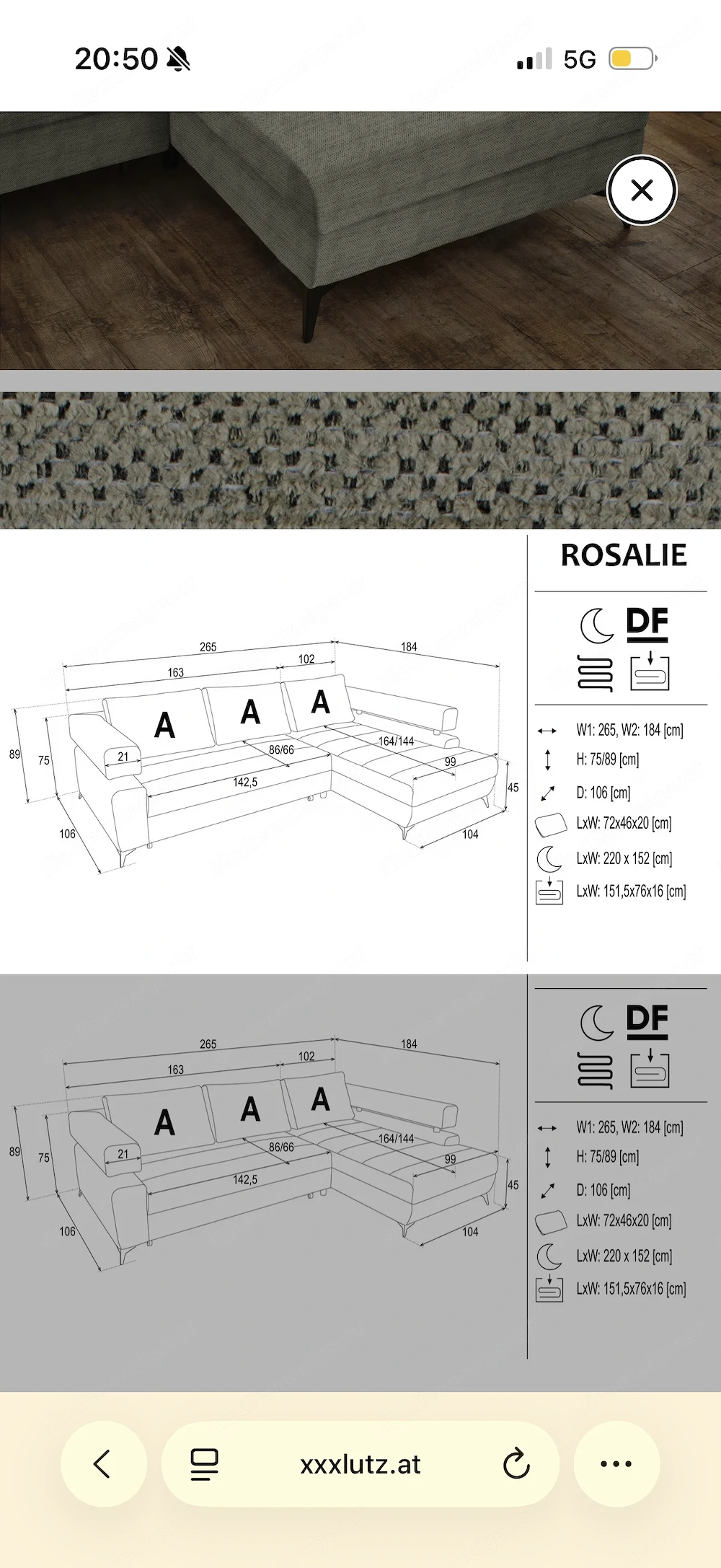 Ecksofa Dunkelbeige