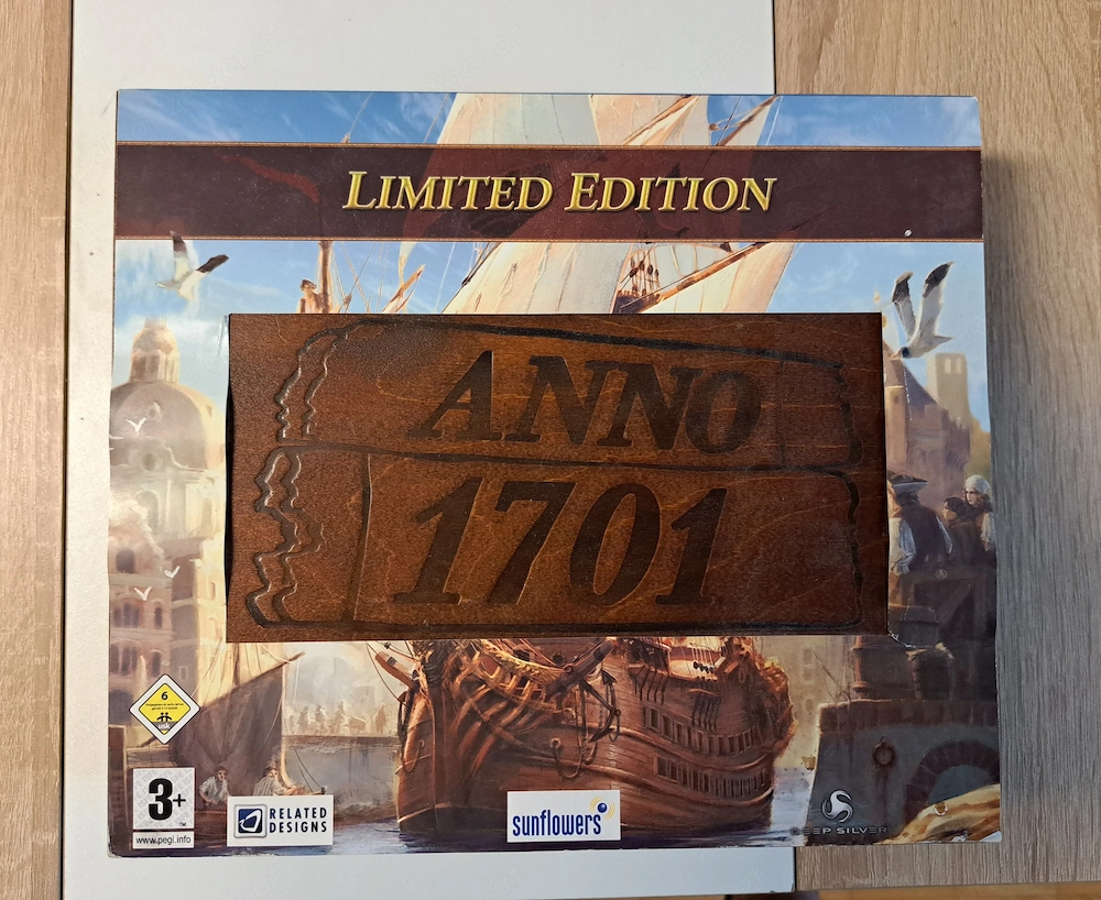 Anno 1701 Limited Edition Holzbox PC-Spiel Sammlerstück mit Zertifikat & Artbook