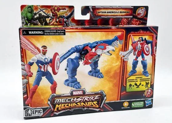 Hasbro Marvel Mech Strike Mechasaurs - Captain America & Redwing - Neu & OVP