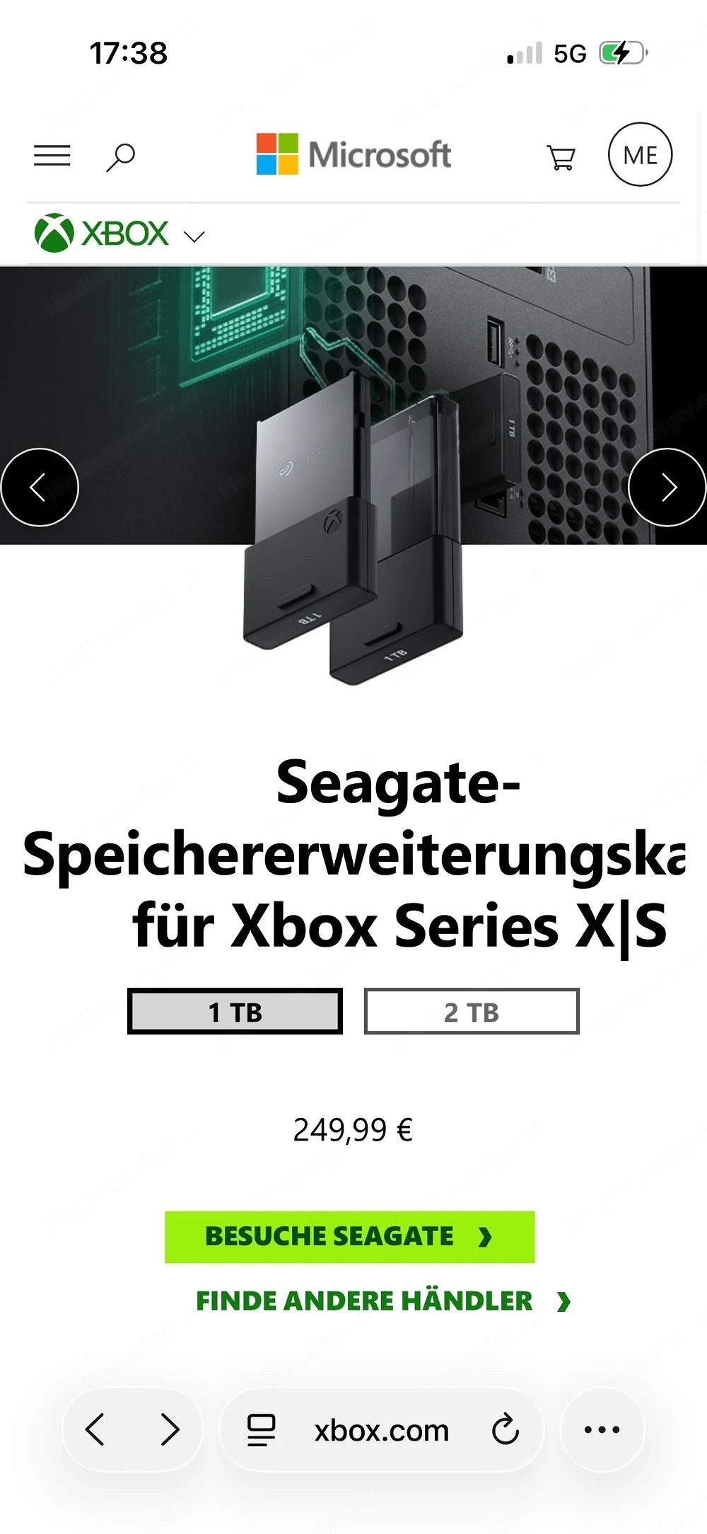 Xbox Series X S 1TB Speichererweiterungskarte