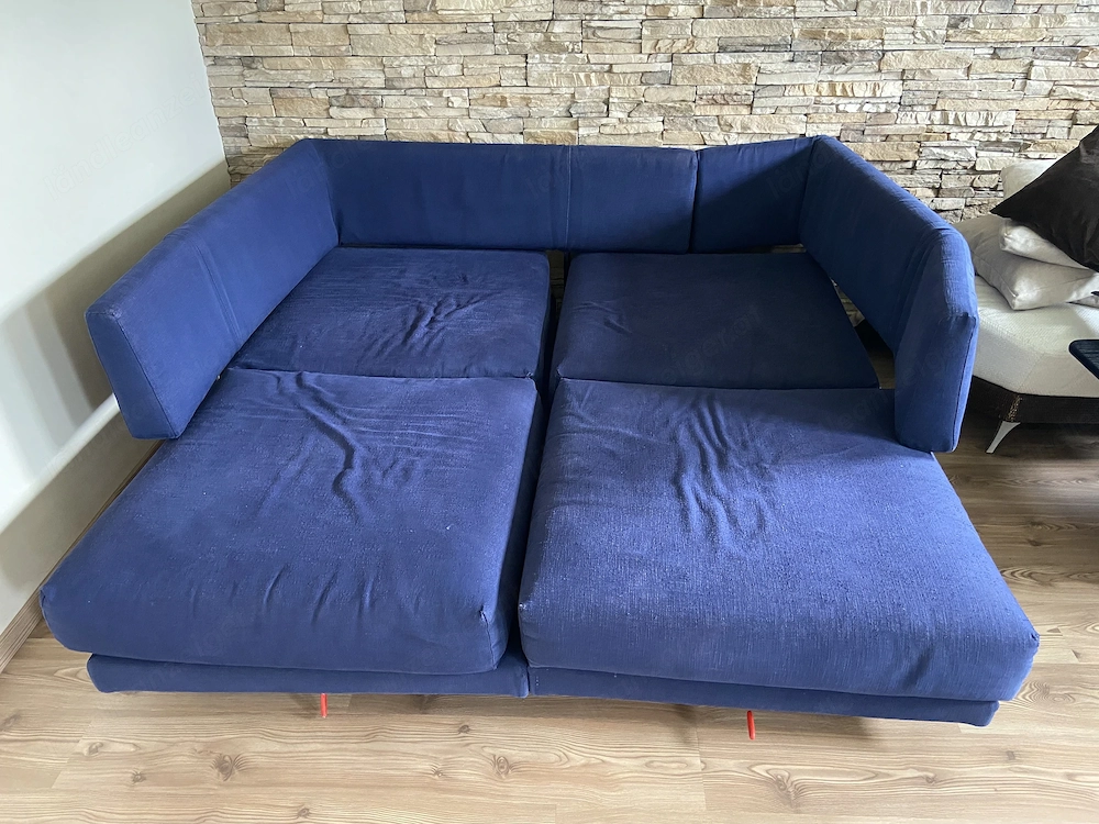 Couch blauer Stoff guter Zustand 