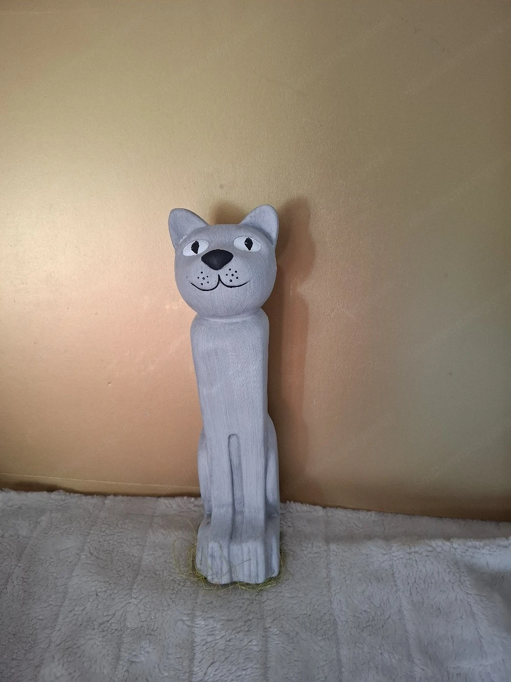 Katze Porzellan grau - 32 cm hoch