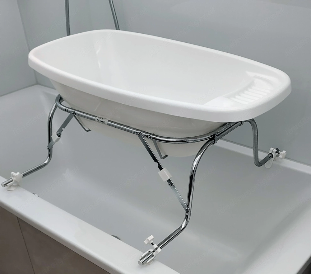 Babybadewanne mit Auslass inkl. Gestell