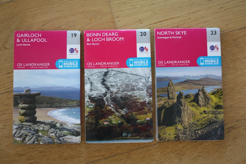 Schottland Wanderkarten und Straßenkarte