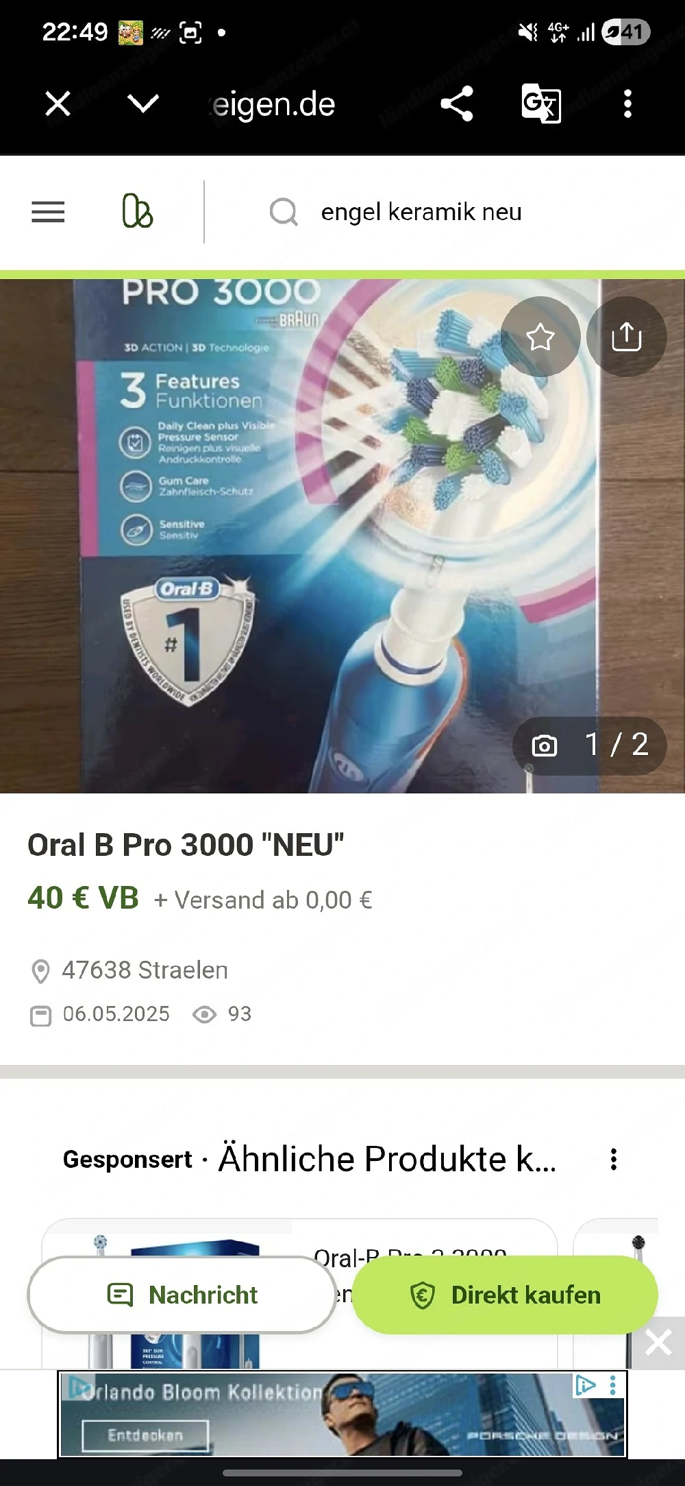 Neue Oral B Pro 3000