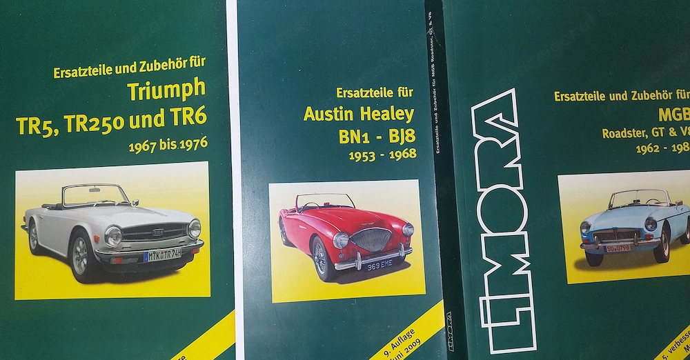 englische Oldtimer; Ersatzteilkataloge