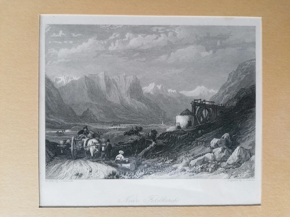 Stahlstich Feldkirch Margarethenkapf