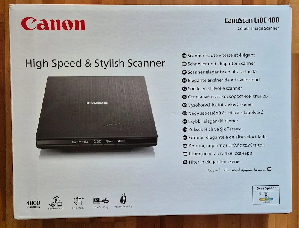 NEUWARE Scanner Canon Lide 400 (A4-Flachbett, CIS Sensor, 4,800 x 4,800 DPI, USB, 5 Scan-Buttons)
