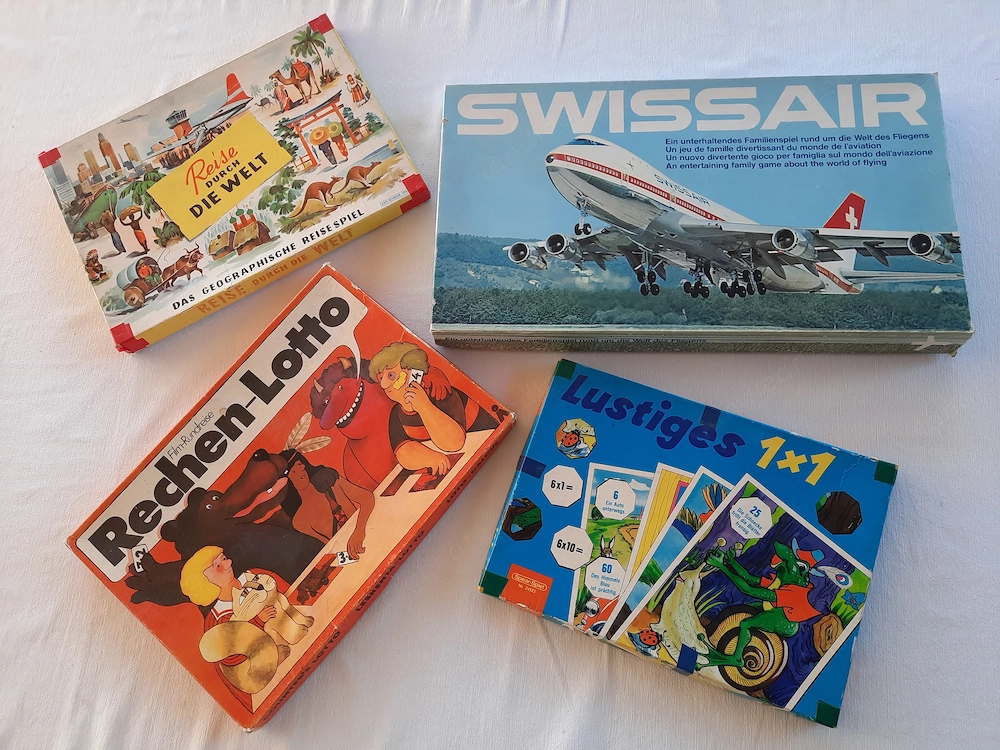 Vier alte Gesellschaftsspiele