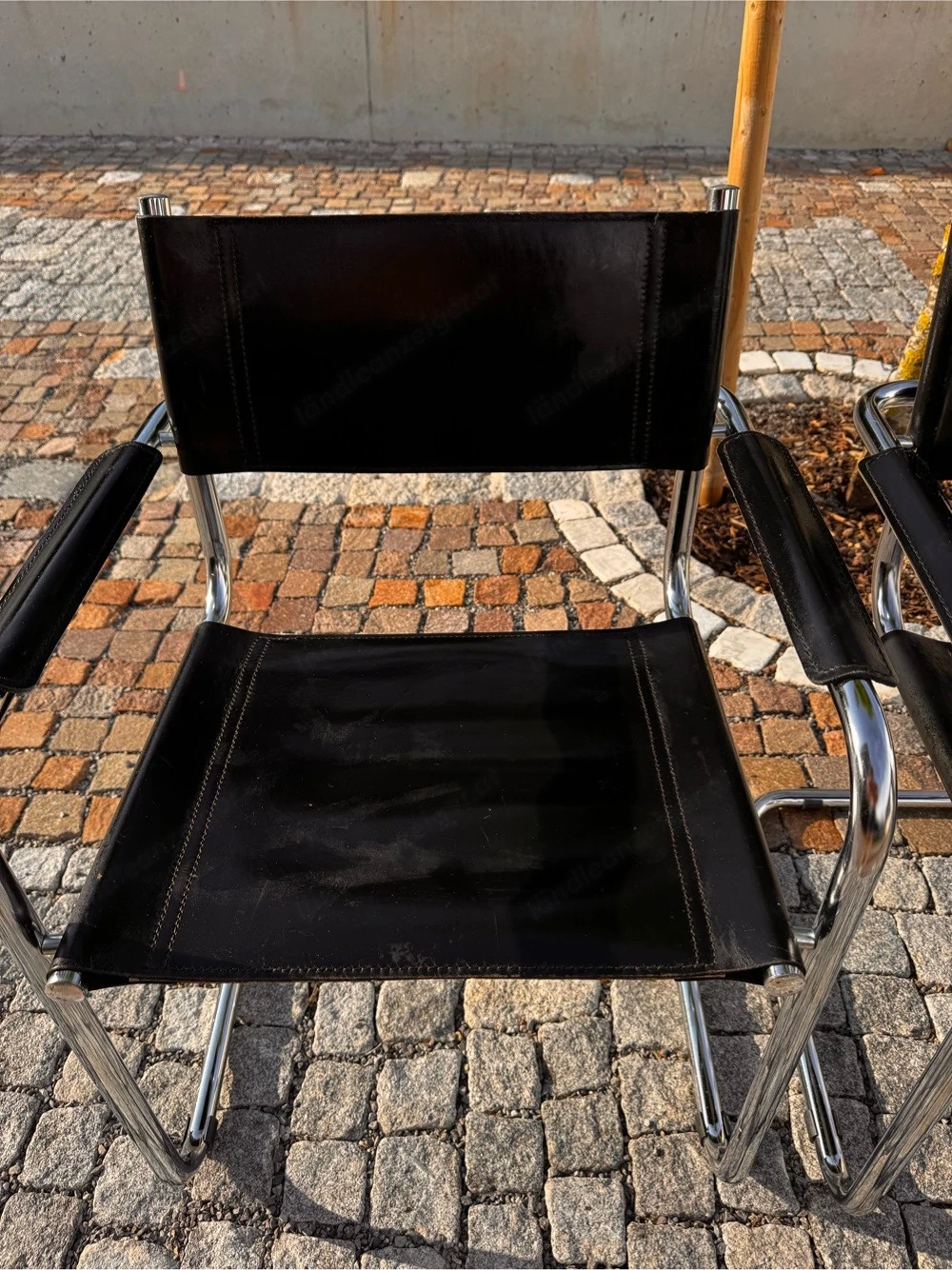 Freischwinger Stühle 4 Stück - Echtleder Made in Italy