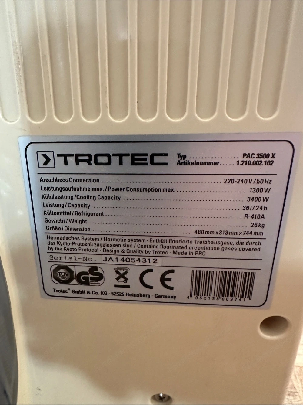 Klimagerät   Trotec 3500 x