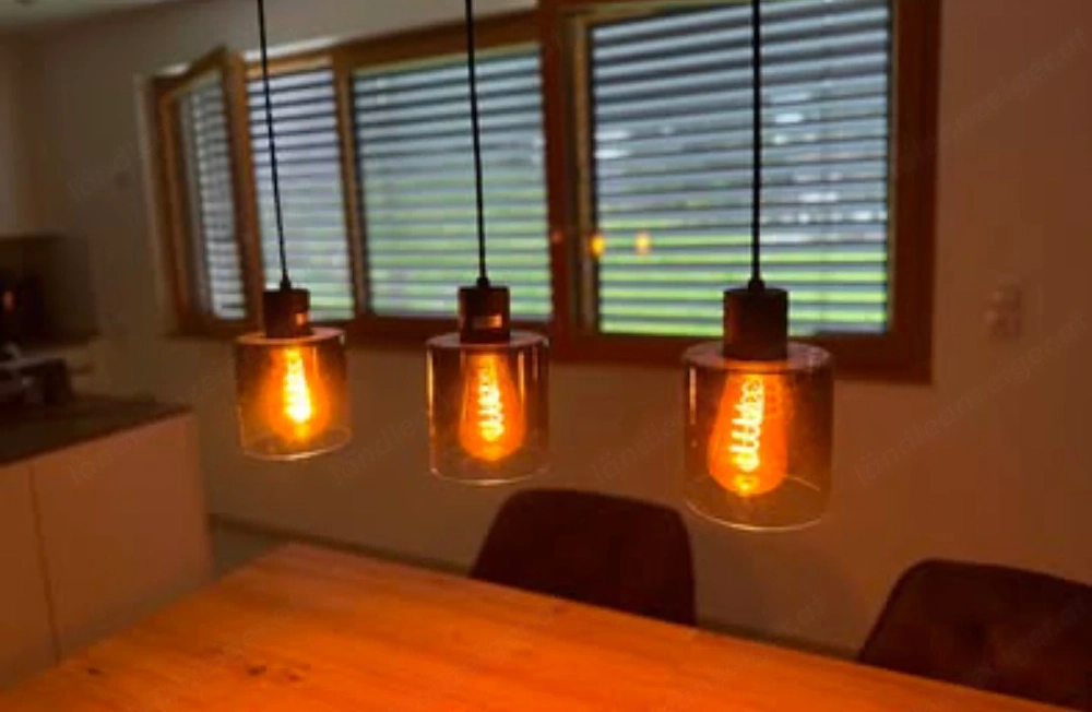 Hänge Pendelleuchte in rauchglas Schwarz 