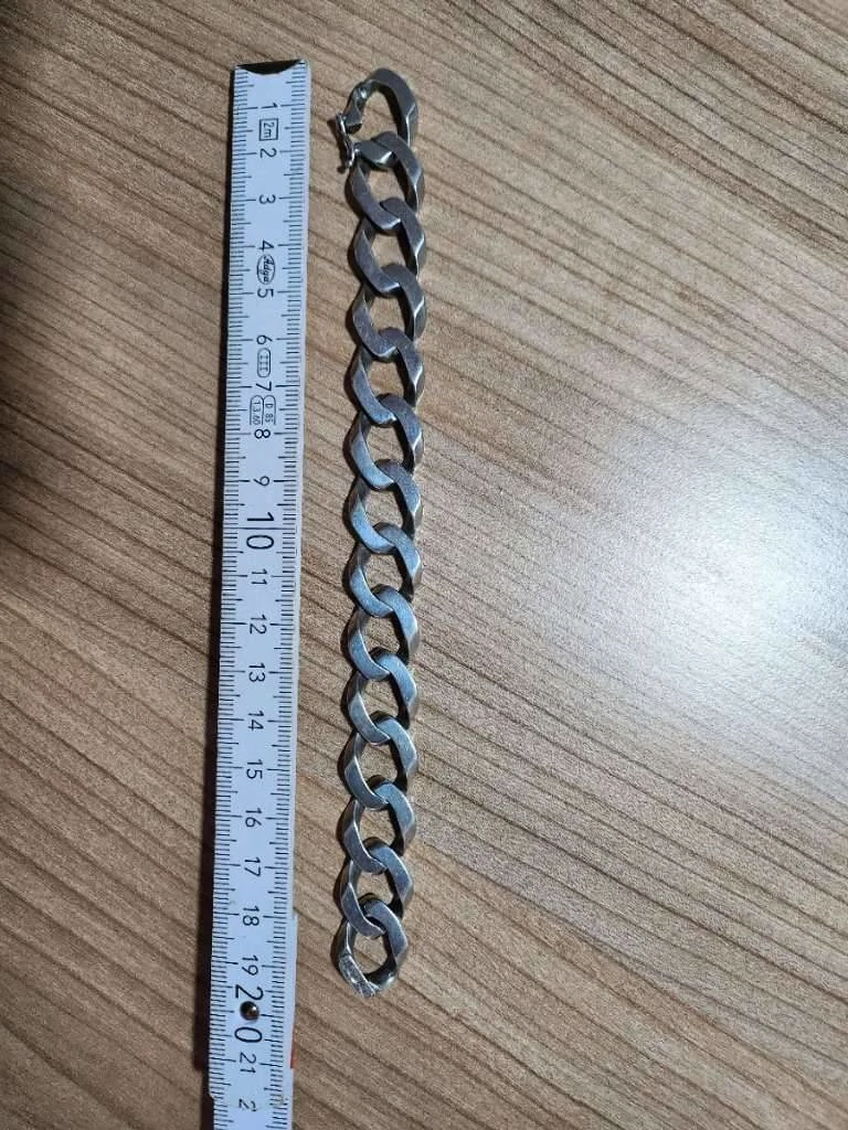 Top Panzerkette mit endlos Verschluss. 61gramm, 925Silber. Ca. Bj.1980