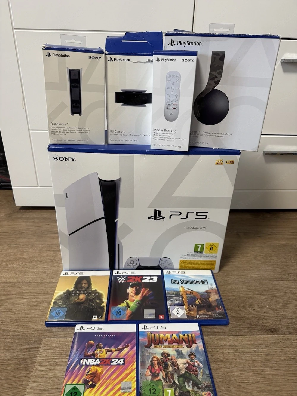 Sony Playstation 5 Slim, 1 TB PS5 Slim CD-Player, neu mit Kopfhörern und Spielen