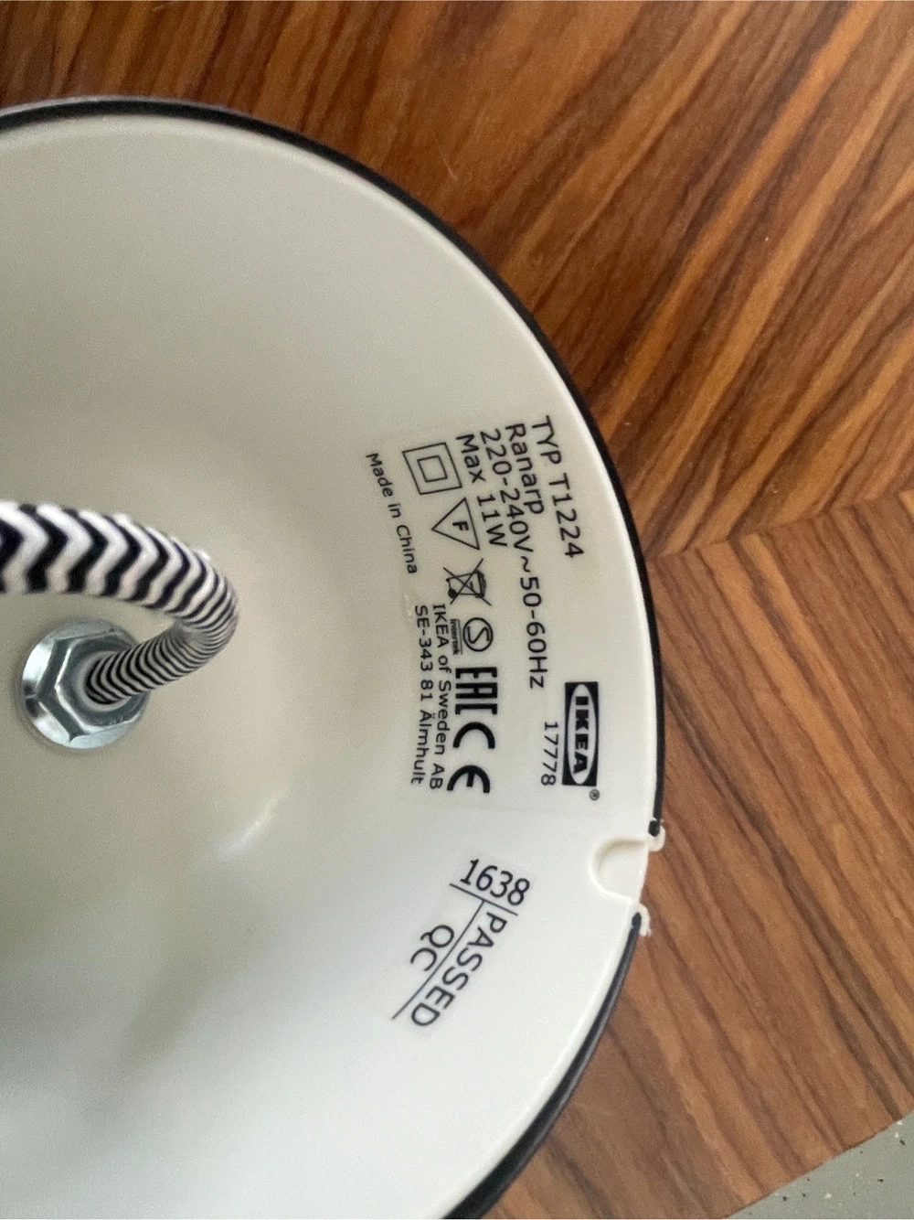 IKEA Lampe Ranarp Hängeleuchte schwarz