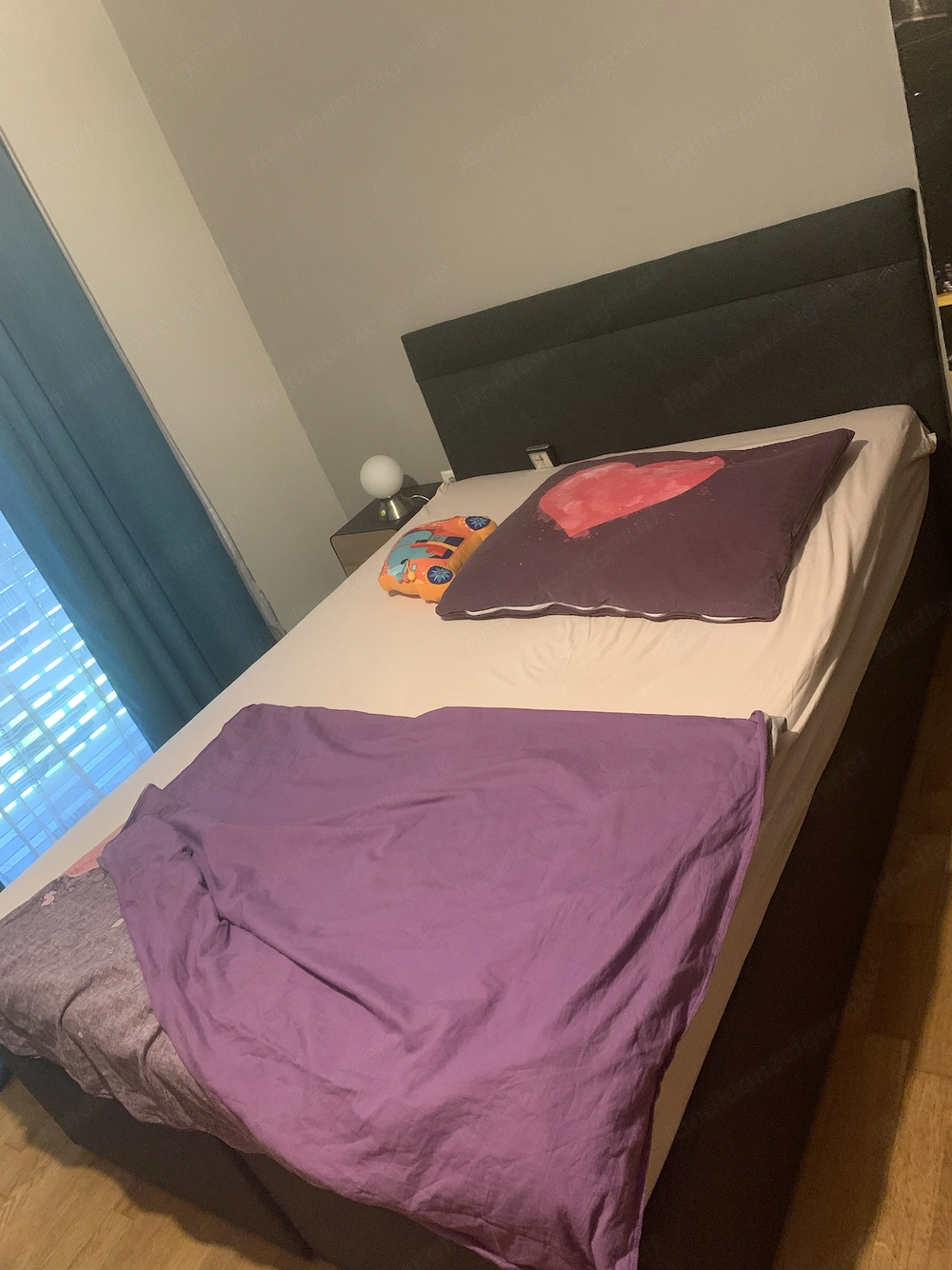 Boxspringbett 140cm anthrazit