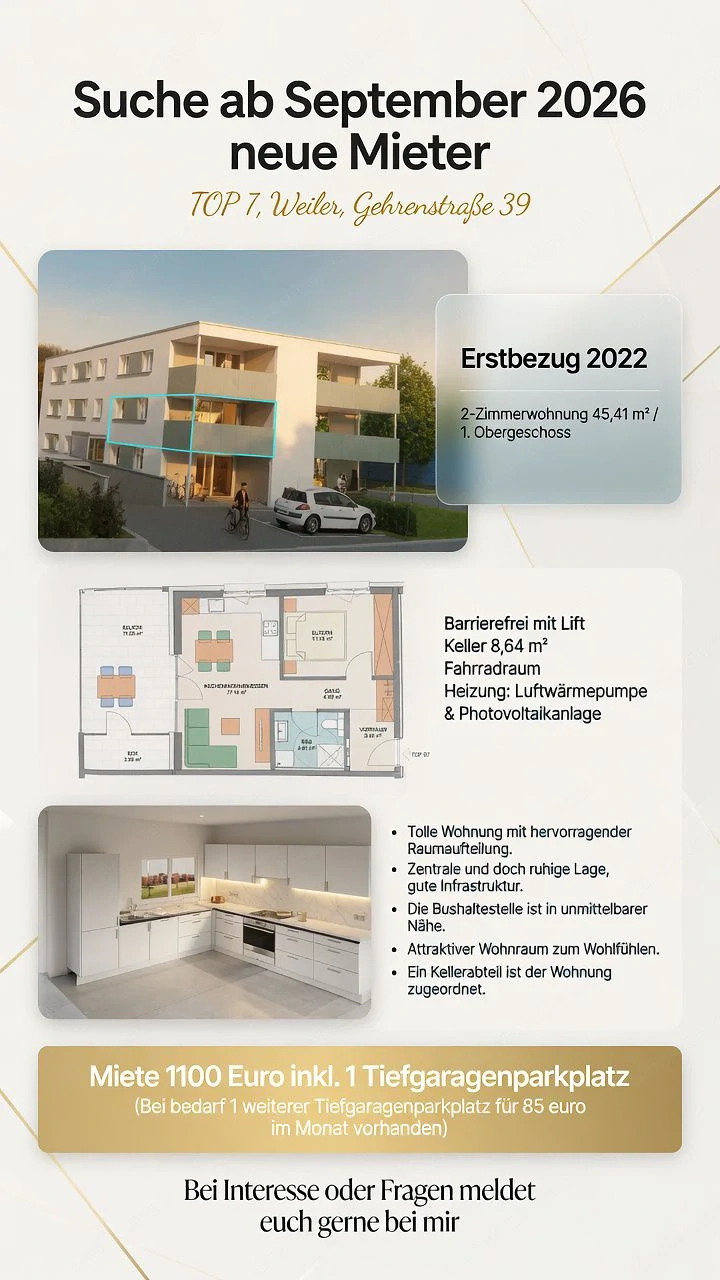 2-Zimmerwohnung in Weiler