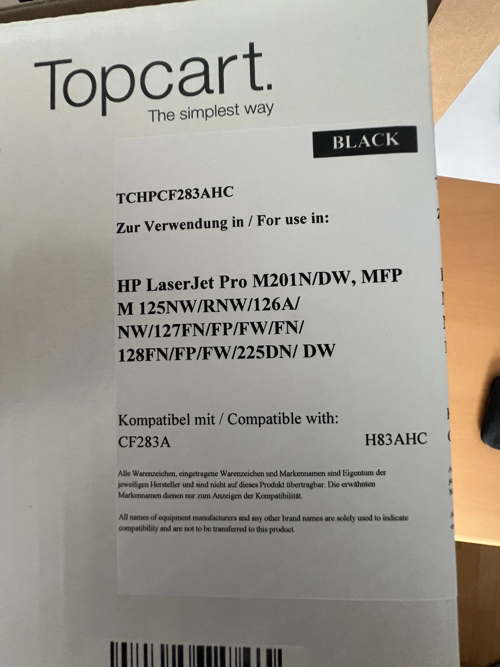 Druckertinte black für HP Laserjet Pro günstig zu verkaufen