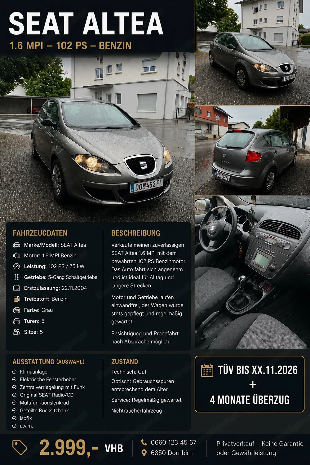 seat Altea 1.6 MPI   102 PS 