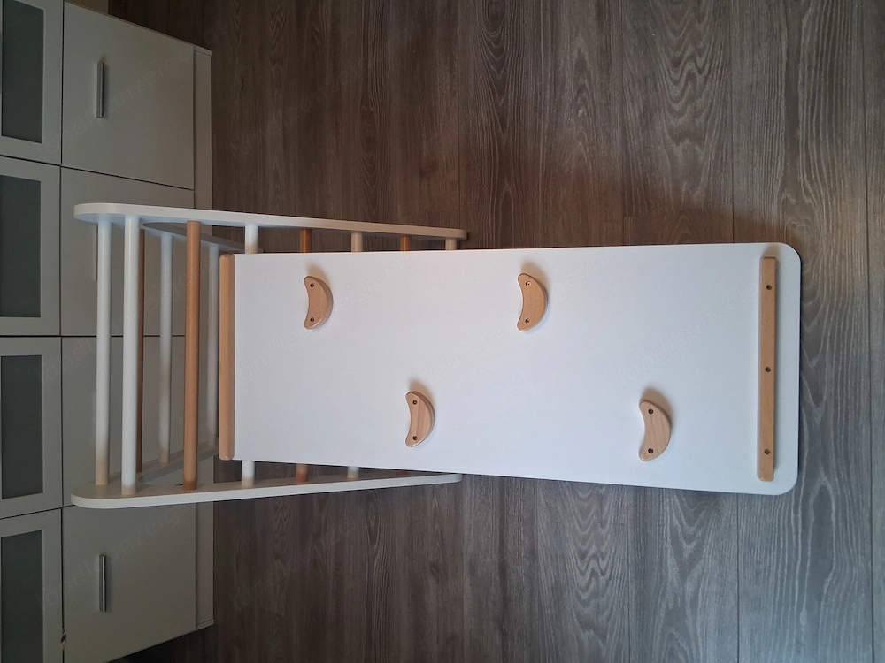 3-teiliges Kletterset aus Holz von Familienbett (Pikler-Dreieck, Kletterbogen & Rutschbrett)