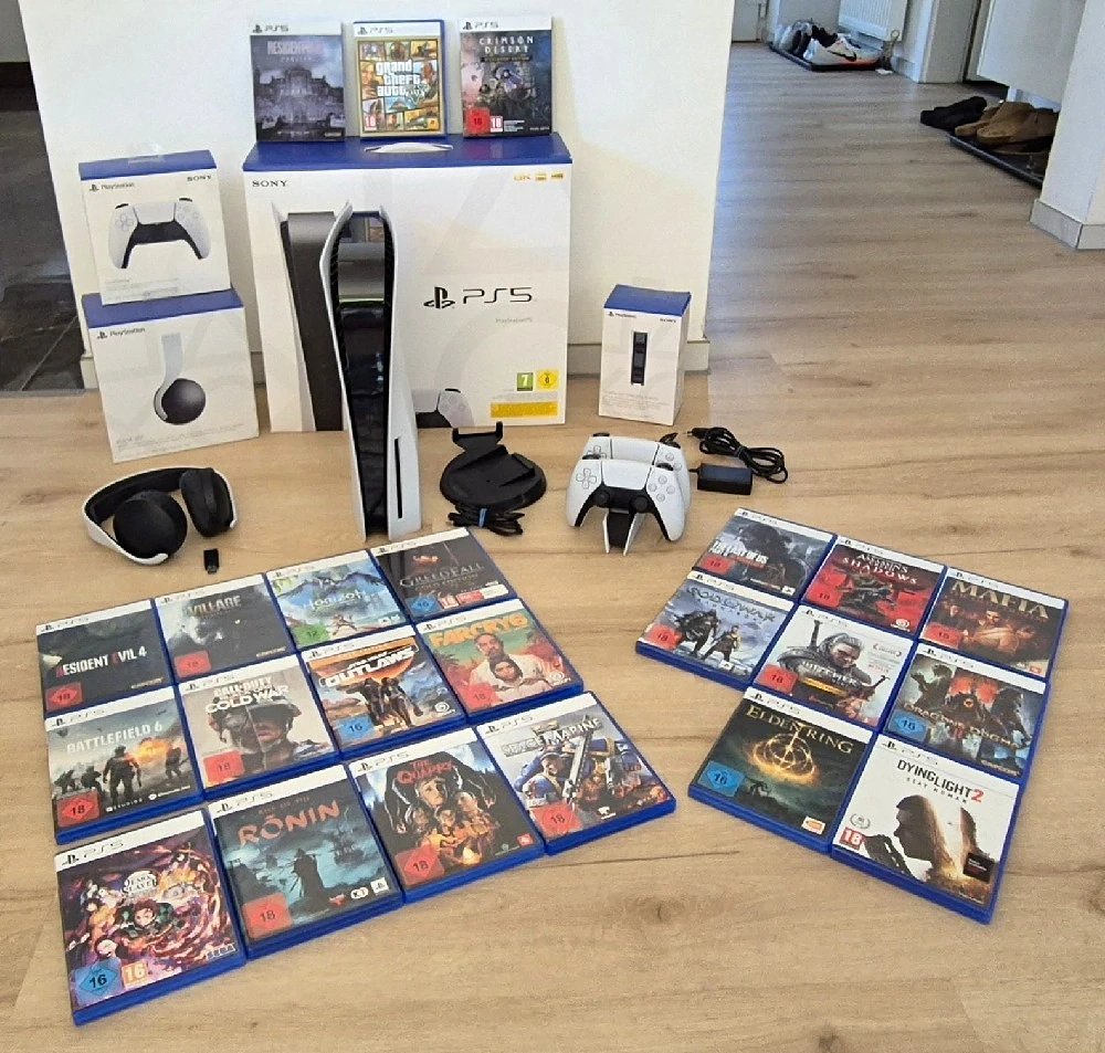 Sony Playstation 5 PS5 CDs player plus 23 spiele 