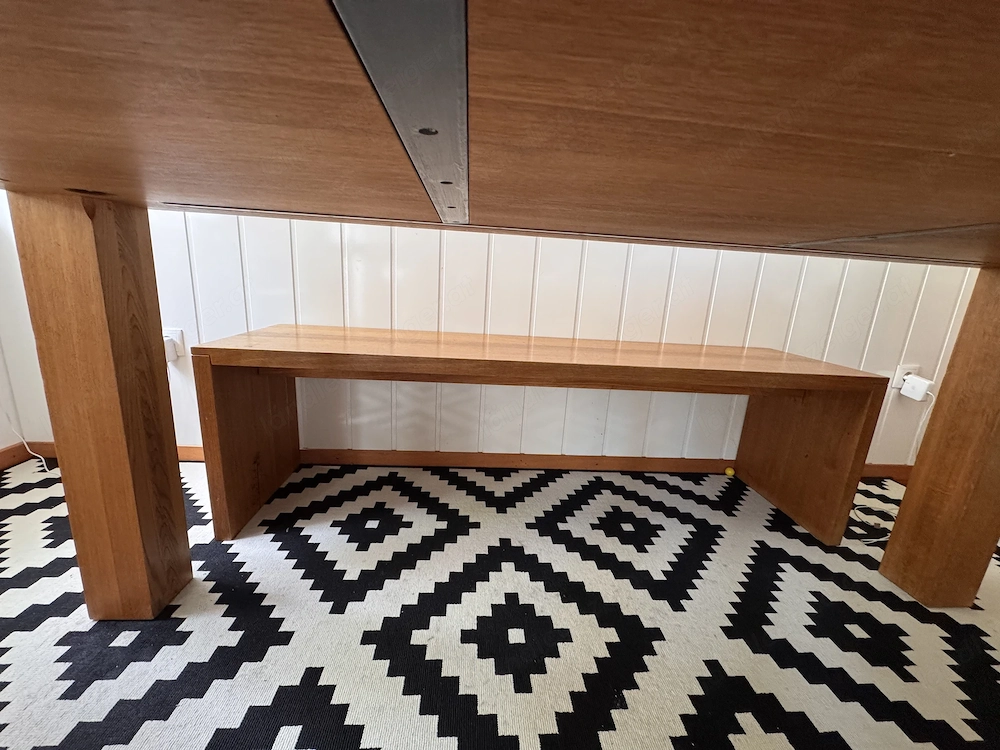Massivholz-Tisch Eiche + Sitzbank + Hocker, 180 x 90 cm, vom Tischler gemacht