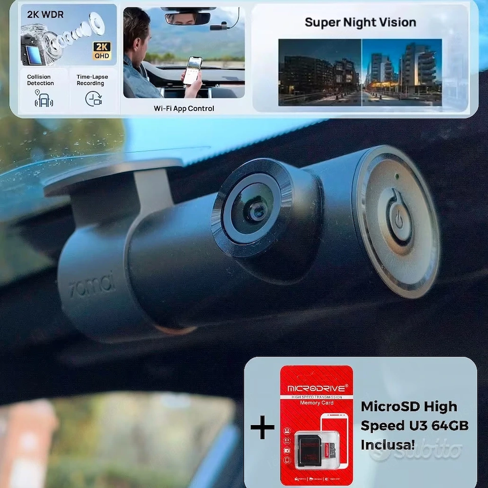 70mai M310 Plus 2K WiFi Dashcam   Neu + 64 GB SD-Karte