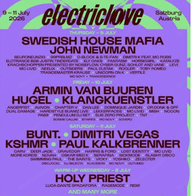 1-4 ticket Electric love 