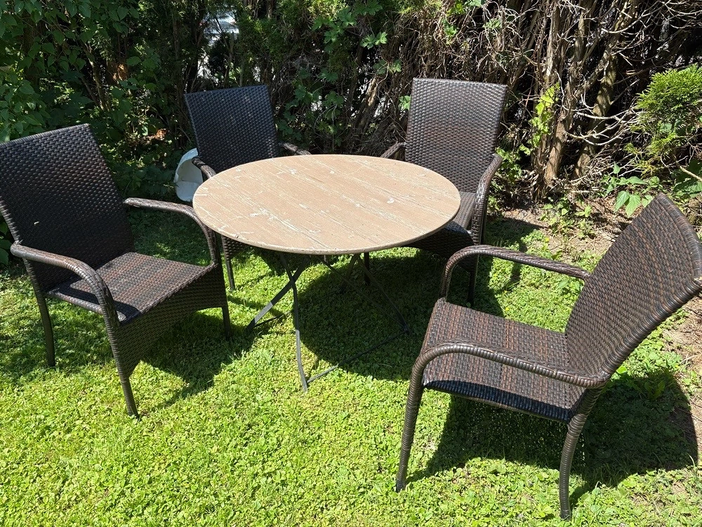 4 wetterfeste Polyrattan Gartenstühle   Gartensessel