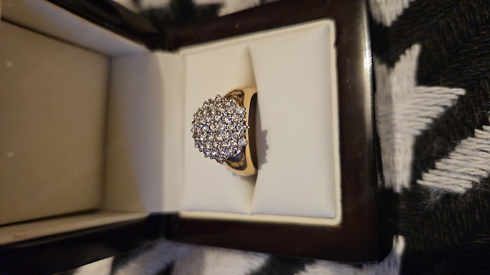 585er Gelbgold Cluster mit ca 1,0ct brillant