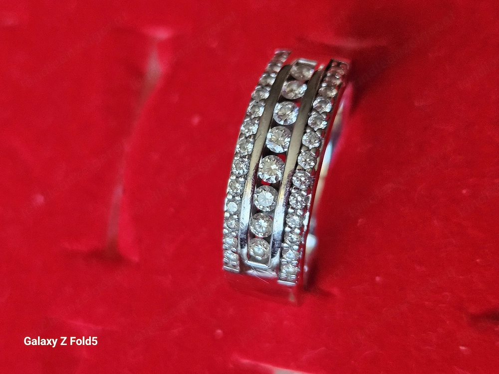 585er Weißgoldring mit ca 1,0 ct Brillant