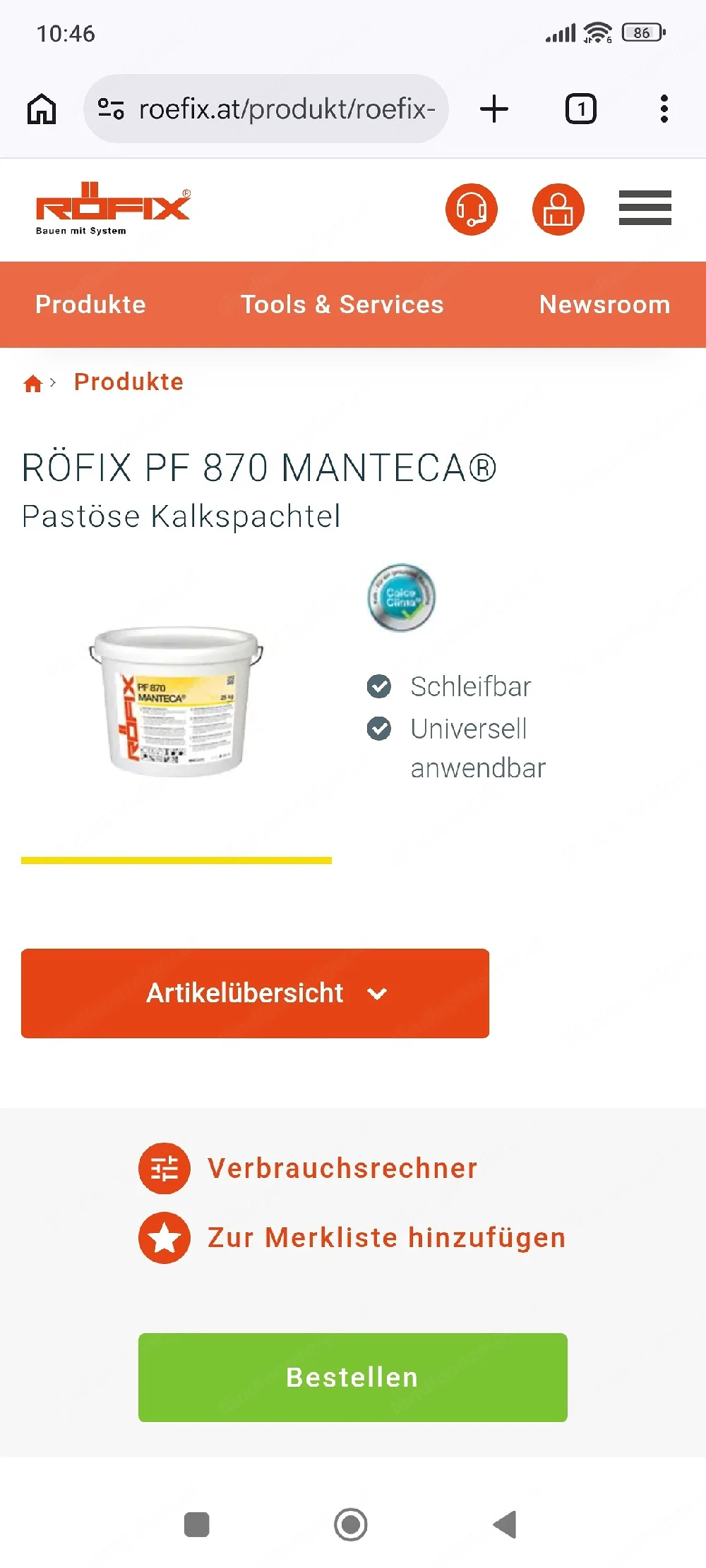 Röfix Manteca Kalkspachtelmasse 